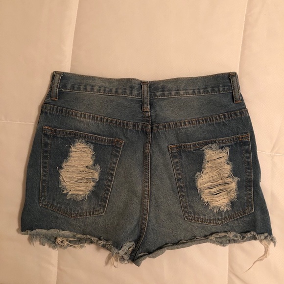 Wreak-Reational Activity Destroyed Denim Shorts - Picture 2 of 2